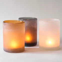 Tell Me More Frost Candleholder Large White