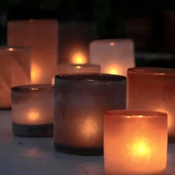 Tell Me More Frost Candleholder Medium Grey