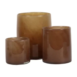 Tell Me More Lyric Candleholder Small Brown