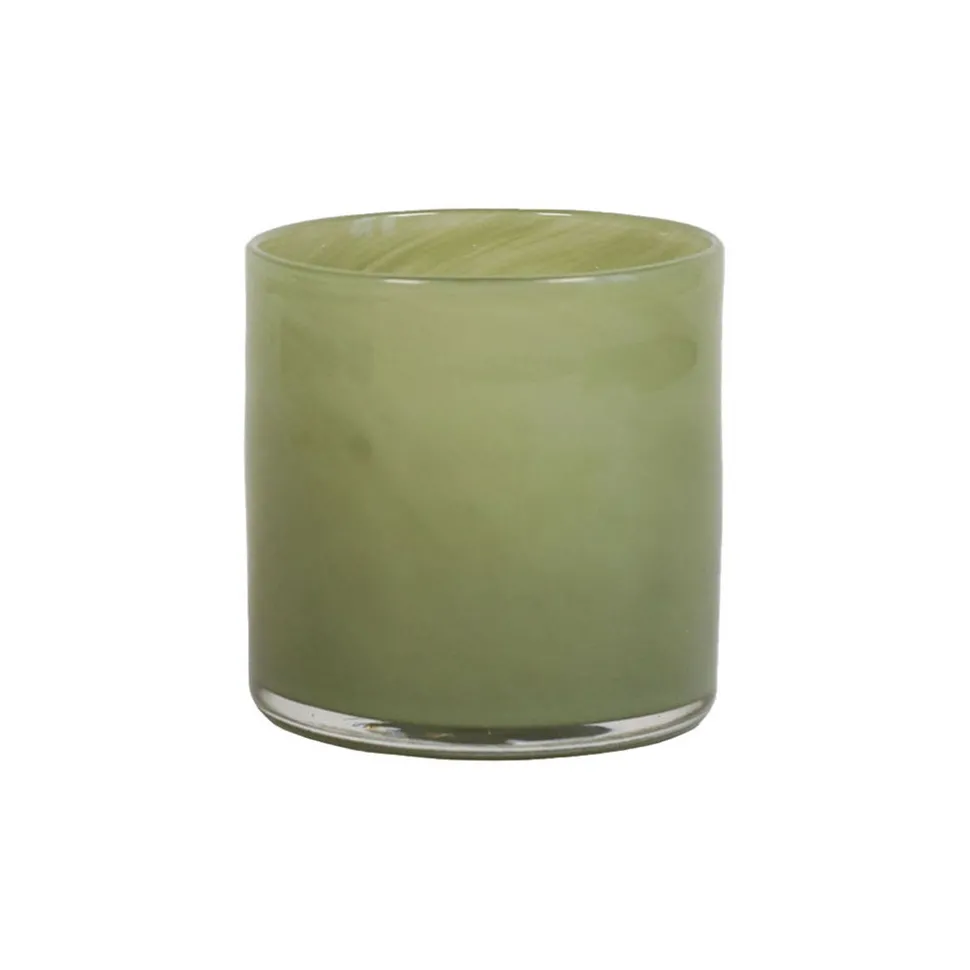 Tell Me More Lyric Candleholder Small Olive Green