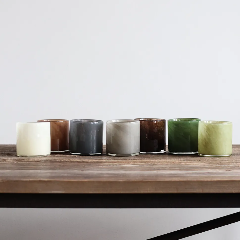 Tell Me More Lyric Candleholder Small Olive Green