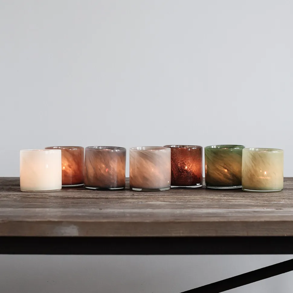 Tell Me More Lyric Candleholder Small Olive Green