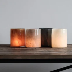 Tell Me More Lyric Candleholder Large Brown