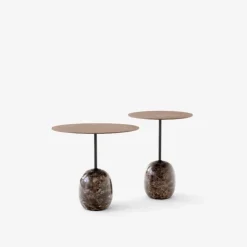 &Tradition LN9 Lato Bord Warm Black/Valnød Ø50 cm