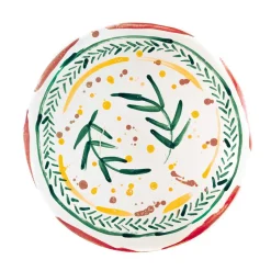 Val Pottery Gabriela Plate Dark Green Feather