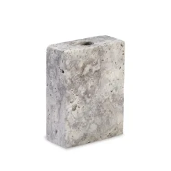 Wabi Sabi Nordic Epode Lysestage (1) Travertin Silver