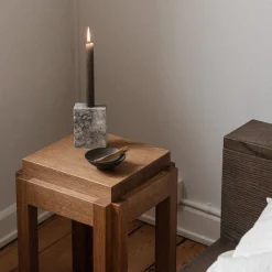 Wabi Sabi Nordic Epode Lysestage (1) Travertin Silver