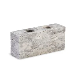 Wabi Sabi Nordic Epode Lysestage (2) Travertin Silver