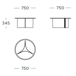 Wendelbo Arc Sofabord Medium Bronze