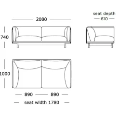 Wendelbo Kite 2-Pers. Sofa