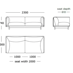 Wendelbo Kite 2.5-Pers. Sofa