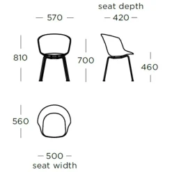 Wendelbo Mono V2 Spisebordsstol Sort