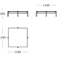 Wendelbo Notch Square Large Sofabord