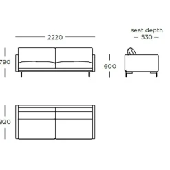 Wendelbo Trace 3-pers. Sofa